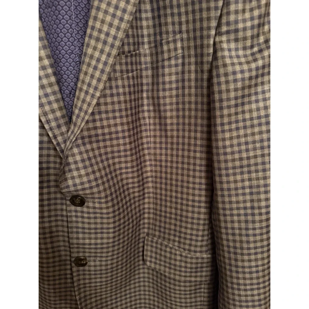 Ted Baker London Endurance Jacket Blazer Wool Laine‎ Grey purple Plaid 42R H14